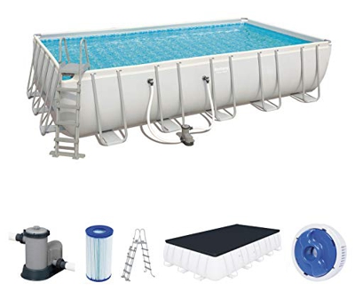 Best Way 6942138929614 Piscina Power Steel Frame Rettangolare Cm 671X366X132, cap 26.845 Lt 213