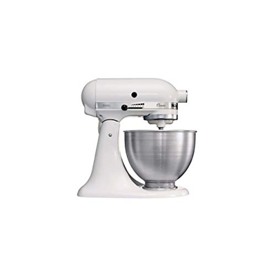 KitchenAid 5K45SSEWH robot da cucina classico, 10 velocità , 4.3 L, Bianco 36x37x23cm