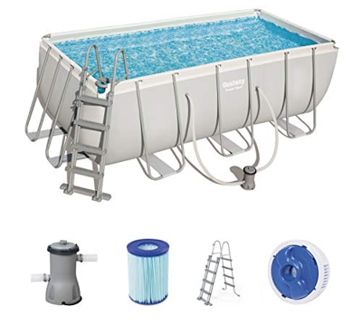 Best Way Piscina Power Steel Frame Rettangolare Cm. 412X201X122, cap. 8,124, 8124 Litri, 412x201x122 cm
