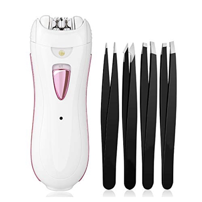 Epilatore Viso Donna Depilatore Elettrico Depilazione Sopracciglia Epilatori per Viso Inguine Corpo Bikini Gamba Ascella e Zone Sensibili, Cordless & 