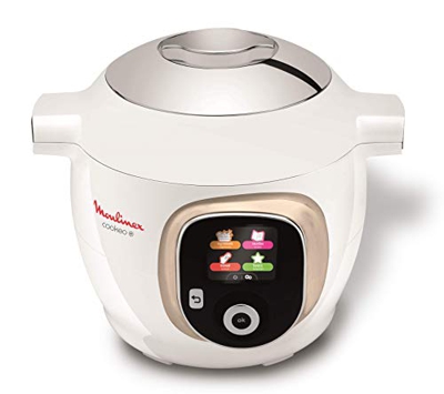 Moulinex CE851A10 - Multicooker intelligente, ad alta pressione, 6 l, 150 ricette, 6 modalità di cottura, guida passo a passo, facile e veloce, applic