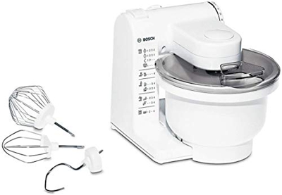 Bosch MUM4405 - Planetaria Robot da Cucina con Ciotola da 3.9 L, Fruste in Acciaio Inox, 4 Velocità, 500 W, Bianco, 30.5 x 26.5 x 26.5 cm