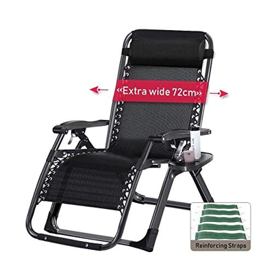 DQCHAIR Sedie a gravità Zero Sedia for gravità Oversize for Persone impegnative, Lettino for Sdraio Extra Largo for Sdraio da Spiaggia, Supporto 440 l