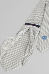 CRAVATTA 5 PIEGHE IN SETA STAMPATA FANTASIA PIED DE POULE en oferta