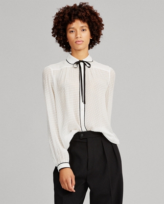 Camicia in seta con fiocco