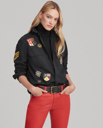 Camicia militare patchwork in twill en oferta