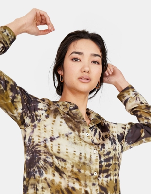Camicia in satin tye dye