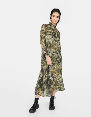 Vestito lungo asimmetrico e stampato