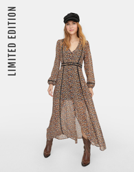 Vestito stampato dettaglio in pizzo all’uncinetto características