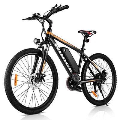 VIVI 26 pollici Mountain Bike elettrica da 26 pollici, 250W motore 36V 10.4AH rimovibile batteria batteria elettrica per adulti (Arancione)