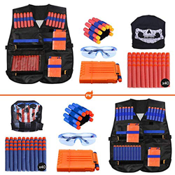 Expower Kit Gilet Tattico Bambini per Nerf N-Strike Serie Elite 2 Set Giubbotti Tattici Accessori Nerf con Proiettili Nerf, Caricatori, Occhiali Prote precio