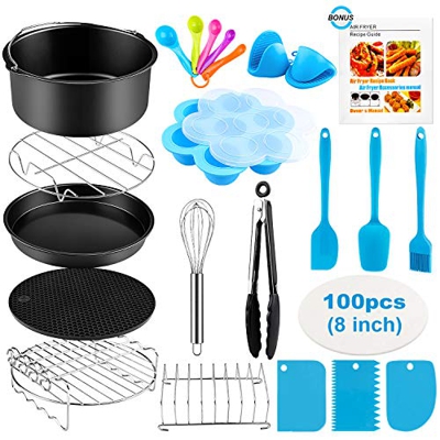Accessori per friggitrici ad aria, 20 pezzi per friggitrice ad aria Ninja Innsky Princess COSORI 4L 5.2L 5.5L, Accessori Foodi con rivestimento antiad