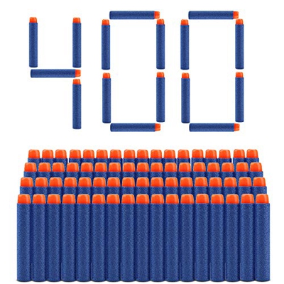 welltop 400 Pezzi Refill Bullet Foam Freccette Munizioni per Nerf N-Strike Elite Series Blasters Giocattolo per Bambini (Blu)