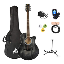 Winzz 40 Pollici Chitarra Acustica Corde in Acciaio per Principianti Studenti e Adulti, Elegante Design di Colore Unico (Nero) características