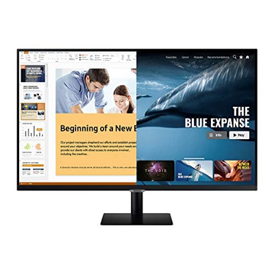 Samsung Monitor LS32AM502NUXEN Smart M5 da 32”, 16:9, Full HD, TV Smart Hub (Amazon Video, Netflix), Air-play e Mirroring, Office 365, Wireless Dex, C