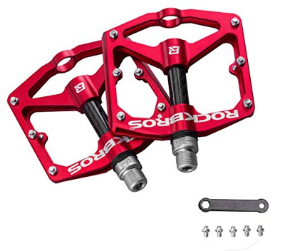 ROCKBROS Pedali in Alluminio per Bici MTB Universali 9/16” Sigillati CNC Taglio Anodizzazione Superficie Super-Larga Ultra-Leggero Antiscivolo