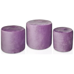 Set Di 3 Pouf Salsa In Velluto Viola precio