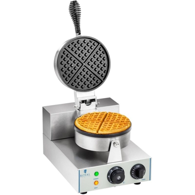 Piastra per waffel - 1 x 1.300 Watt - rotonda - ROYAL CATERING