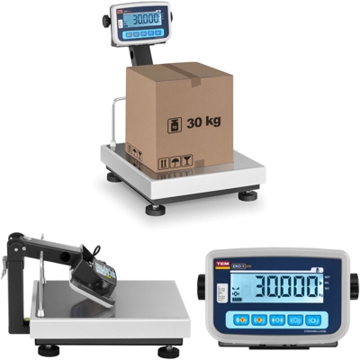 TEM Bilancia A Piattaforma Tarabile Di Precisione 30 Kg 10 G Abs Acciaio Inox Lcd