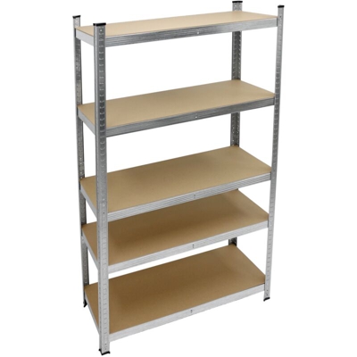 Scaffale metallo zincato officina scaffalature 170x70x30 cm mensola ripiano MDF - ECD GERMANY