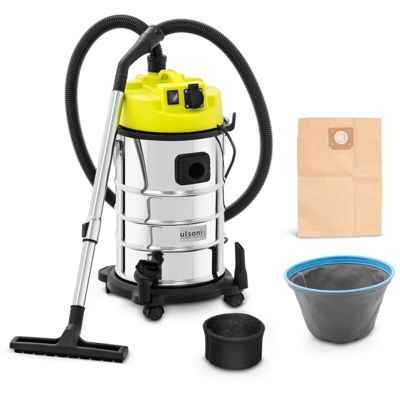 Ulsonix - Bidone Aspiratutto Aspirapolvere Industriale Asciutto Umido Senza Sacchetto 30 l