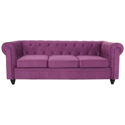 Grande Divano A 3 Posti Chesterfield In Velluto Viola características