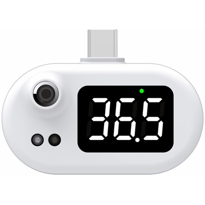 Asupermall - Termometro intelligente USB Mini termometro portatile per cellulare Termometro a infrarossi senza batteria con interfaccia di tipo C.