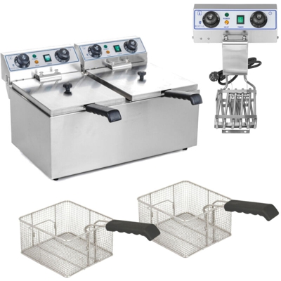 Friggitrice 2 vasche da 13 litri - Timer - ROYAL CATERING