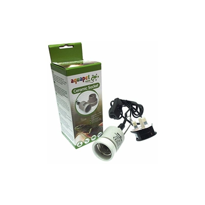 Cs003 Portalampada in Ceramica, Max 200 W, Interruttore, Cavo 1.8 mt, Ã 4.3 cm - Reptizoo