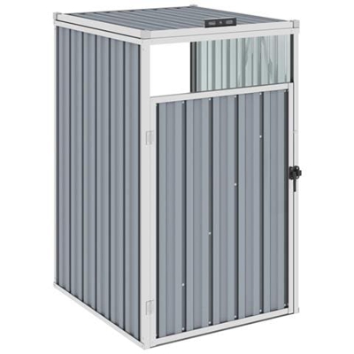 Copri Bidone Rifiuti Grigio 72x81x121 Cm In Acciaio