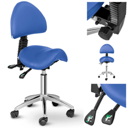 Sgabello A Sella Per Salone Bellezza Per Parrucchieri Regolabile Rotante In Blu - PHYSA características