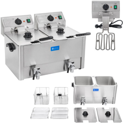 Friggitrice 2 vasche da 13 litri - Termostato EGO - ROYAL CATERING características