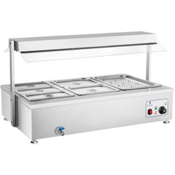 Bagnomaria Professionale 6 Contenitori Con Scarico Tavola Calda Teca Per Buffet - ROYAL CATERING en oferta