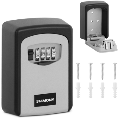 Stamony Cassetta Portachiavi con Codice Box per Chiavi Grigio/nero