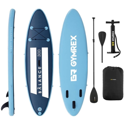 Gymrex Sup Gonfiabile Tavola Surf con Remo Carico: 135 kg Blu/Blu marino Tavola: 8 Kg
