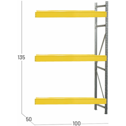 Scaffali Porta Penumatici cm L100xP50xH195 Zincato e Giallo a Incastro AGGIUNTA - ANEMOS precio