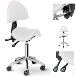 Sgabello A Sella Per Salone Bellezza Parrucchieri Regolabile Rotante In Bianco - PHYSA en oferta