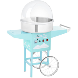 Royal Catering - Macchina per zucchero filato set con carrello e paraschizzi - 52 cm - 1.200 W - turchese en oferta