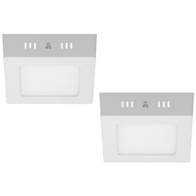 ECD Germany 2 x Plafoniera a LED 12W AC 220-240 V 672 Lumen 170 x 170 mm IP53 LED Pannello Bianco Neutro 4000K Quadrato Faretto da Incasso Pannello