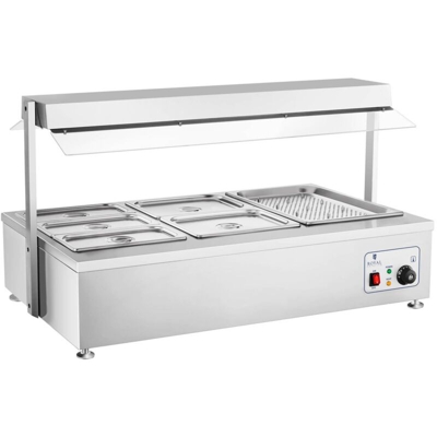 Bagnomaria professionale - 6 GN - Con vassoio punzonato per affettare - ROYAL CATERING