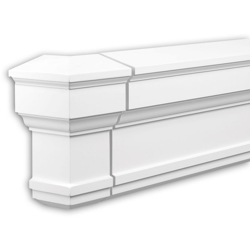 Profhome Decor - Angolo esterno Profhome 481011 cornice per esterno elemento angolore elemento di facciata stile neoclassico bianco precio