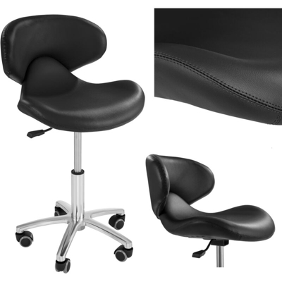 Sgabello con schienale - a rotelle - ANDRIA BLACK - PHYSA