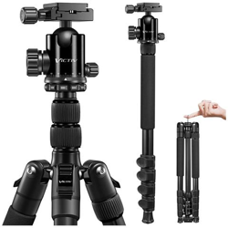 Treppiede Fotocamera 206 Cm, Treppiede Da Viaggio Portatile In Alluminio, Testa A Sfera 360 Gradi Con Capacità Di Carico 10 Kg, Monopiede Rimovibile Con Borsa - Nero precio