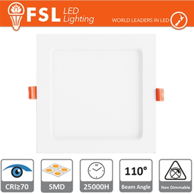 mini pannel faretto led da incasso 110° 18 watt 220-240 volt A+ CE IP20 bianco naturale no quadrato lif flsp1107sq18w40 - FSL
