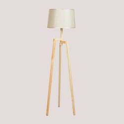 Lampada a torta Sulaw Marrone Grano Tessuto - Legno - Sklum precio