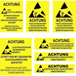 Quadrios - Etichette di avvertimento ESD 1 pz. Giallo, Nero (L x L) 140 mm x 140 mm características
