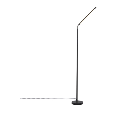 QAZQA Lampada da terra berdien fl - Moderno - Acciaio - Nero - Oblungo Non sostituibile Max. 1 x 6 Watt