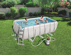 Piscina Power Steel Frame Rettangolare Cm. 412X201X122, Cap. 8,124 Lt, Filtro A Sabbia 220-240V. Include: Scaletta Di Sicurezza, Galleggiante Chemconn características