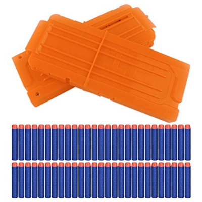 Yosoo® 2pz Riserva capacità da 12 Dardi Quick-Reload Clip Caricatore con 60 Pezzi 7,2cm Dardi Elite per Nerf N-Strike Elite