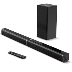 Bomaker Soundbar con Subwoofer, Soundbar TV 2.1 CH Ultrasottile, 100W/110 dB, 5 Modalità di EQ per 4K, HD e Smart TV, Bassi Profondi, Bluetooth 5.0, L en oferta